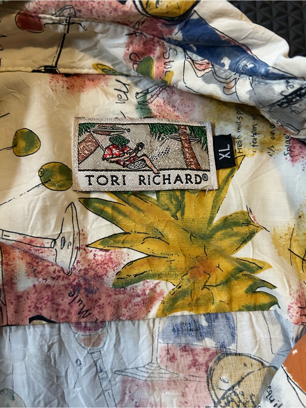 Tori Richard Yellow & Green Tropical Print Button-Up